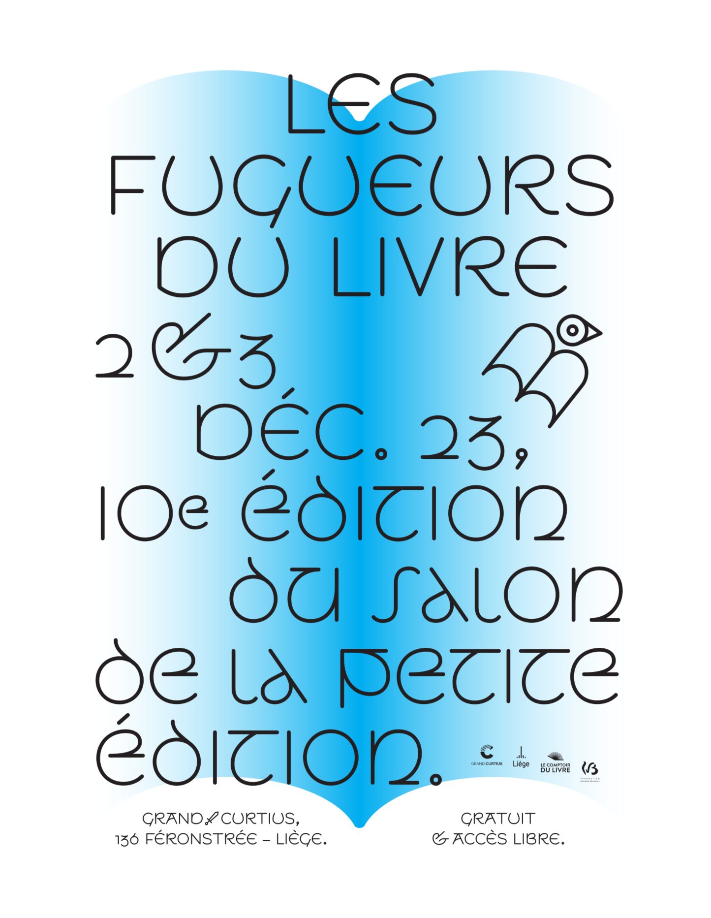 Les Fugueurs du livre. 2 & 3 décembre 2023. 10è édition du salon de la petite édition. Visuel de Benjamin Dupuis