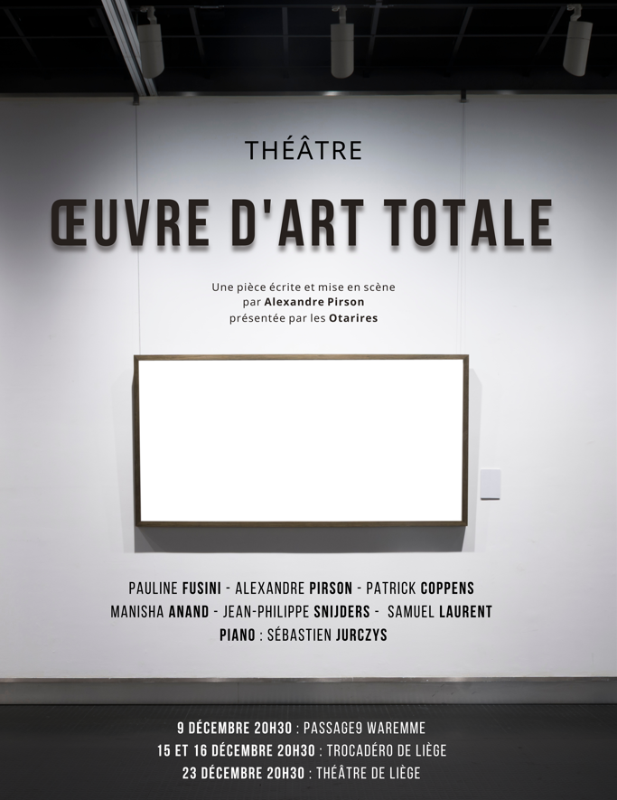Affiche de th&eacute;&acirc;tre avec un tableau blanc au milieu