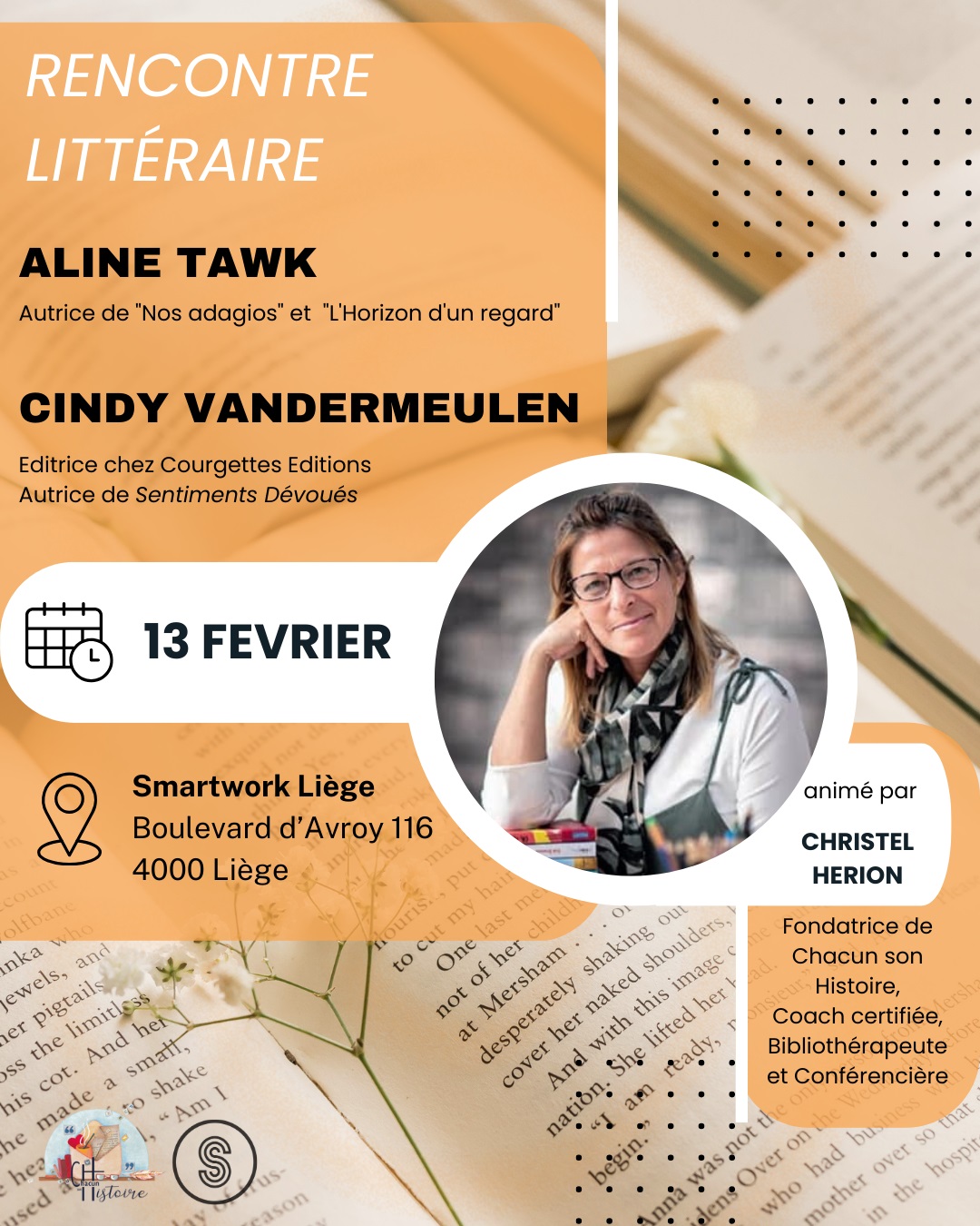 Affiche - Rencontre Littéraire - Rencontrez Aline Tawk et Cindy Vandermeulen