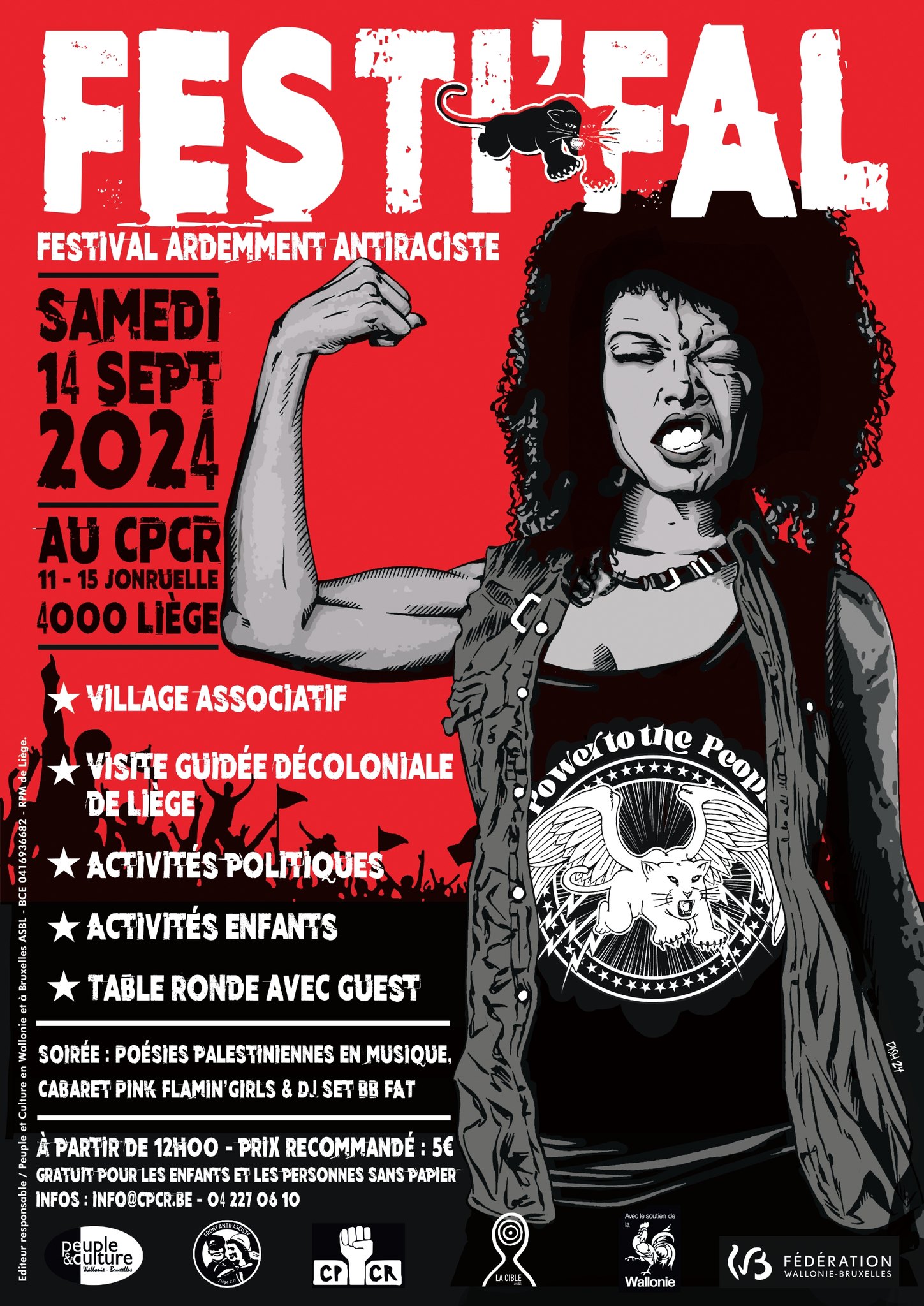 Il s'agit de la description des activités proposées lors de l'événement. Iconographiquement on y voit sur la droite une femme noire qui tend le poing.