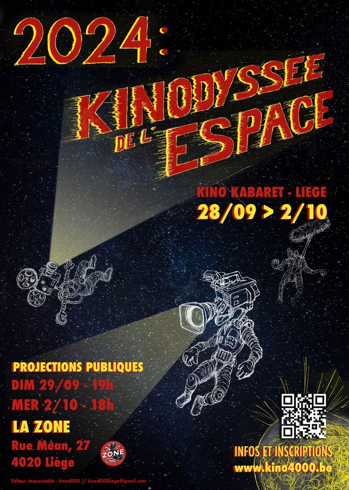 Affiche &eacute;v&eacute;nement Kino - Cr&eacute;ation de Courts m&eacute;trages - Espace - Li&egrave;ge