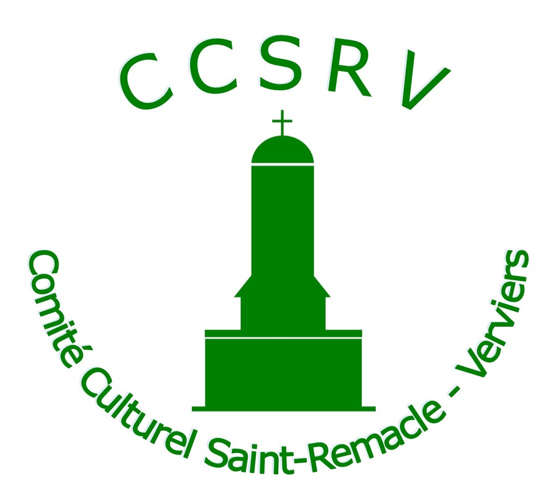 Fa&ccedil;ade del'&eacute;glise St Remacle de Verviers entour&eacute;e de "Comit&eacute; Culturel Saint-Remacle Verviers"
