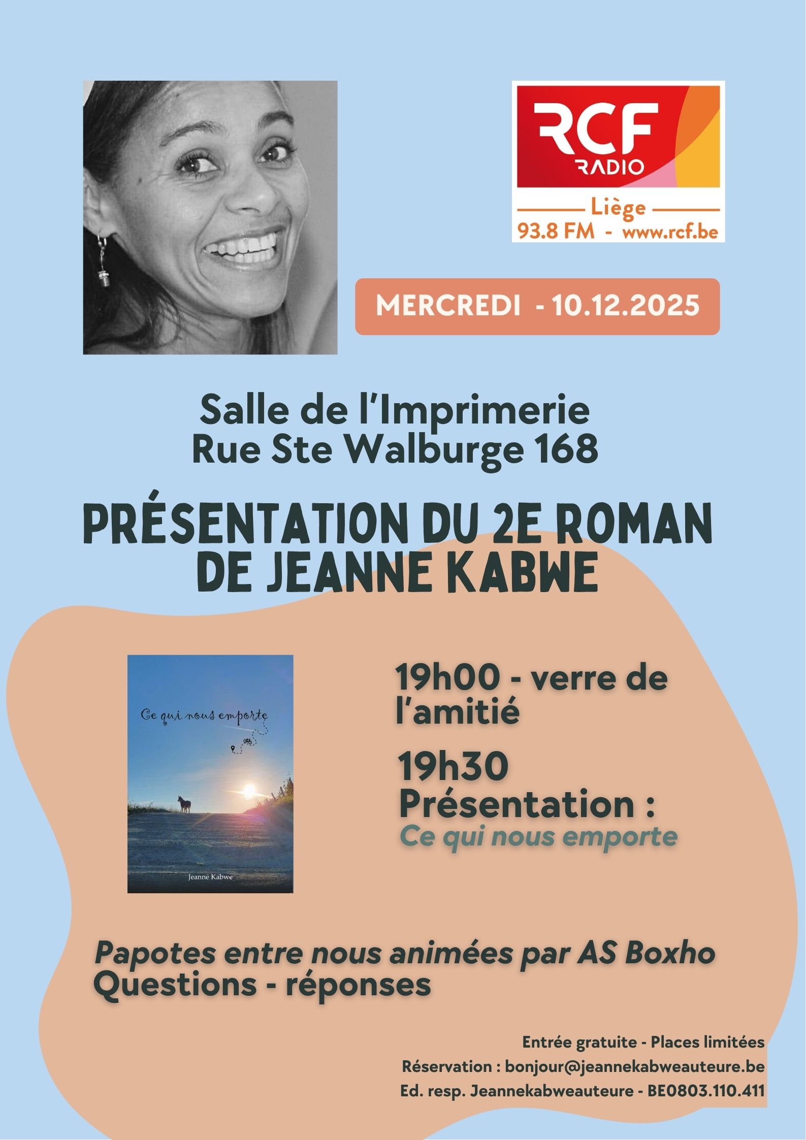 Présentation du deuxième roman auto-édité de Jeanne Kabwe