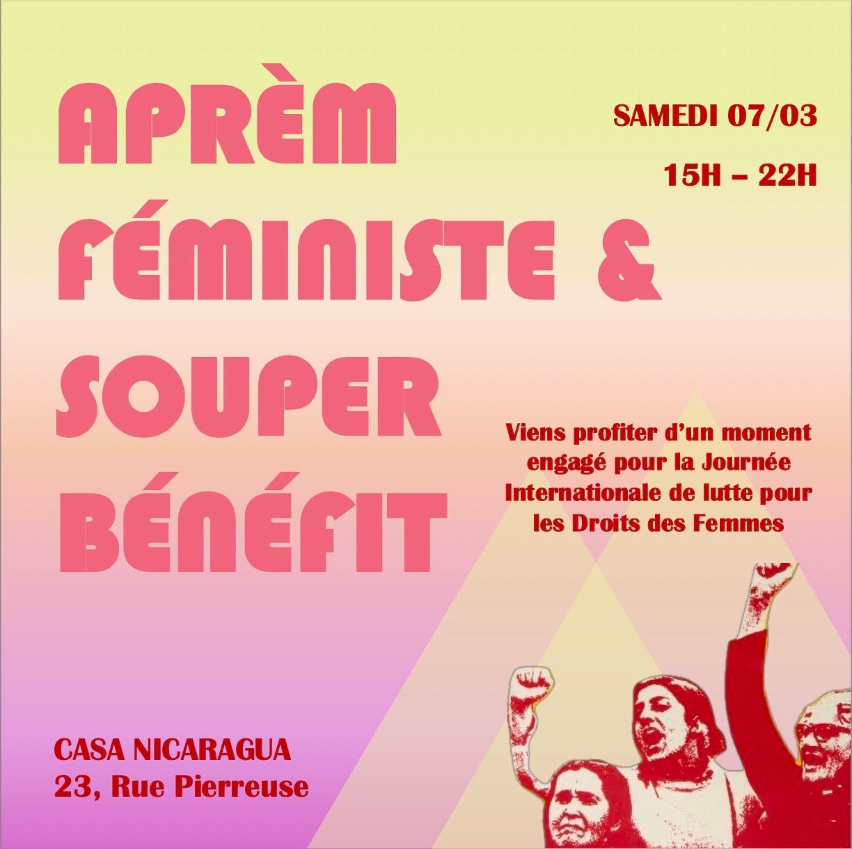 Aprem feministe & souper benefit 8 mars