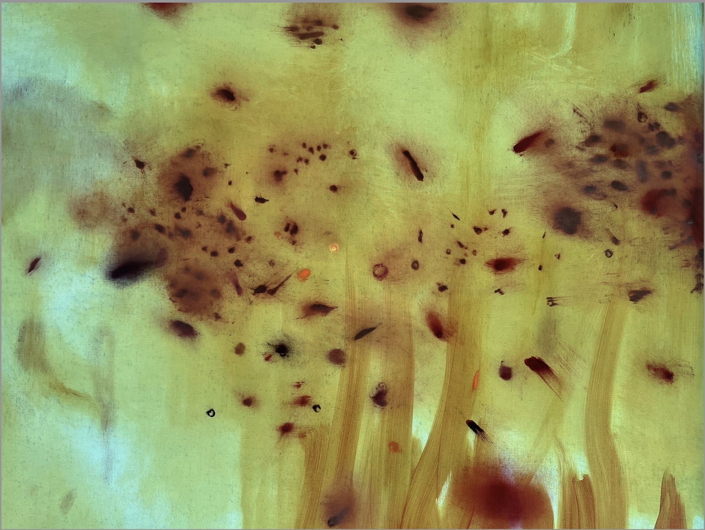 visuel :  Ostrica Audace (d&eacute;tail), 2026, Huile et collage sur toile, 210 x 260 cm&shy;