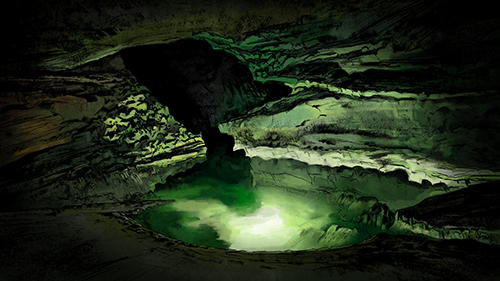 Elle se réfugie dans un grotte où l'attend un voyage introspectif.