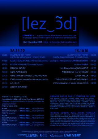 Programme du festival Les Ondes