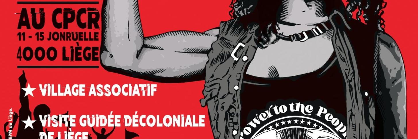 Il s'agit de la description des activités proposées lors de l'événement. Iconographiquement on y voit sur la droite une femme noire qui tend le poing.