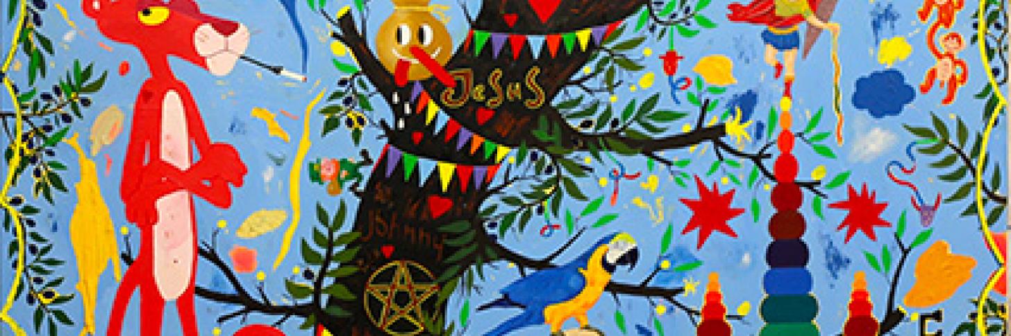 laurent impeduglia, tree of life, oil on canvas, 180x140 cm, 2023