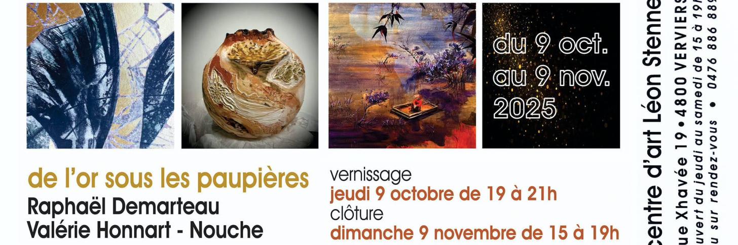 Venez découvrirez une exposition hors du commun. Allez à la rencontre des œuvres de 3 artistes - Valérie Honnart, Nouche, Raphaël Demateau - dont le travail de l'or est le fil conducteur fil 
