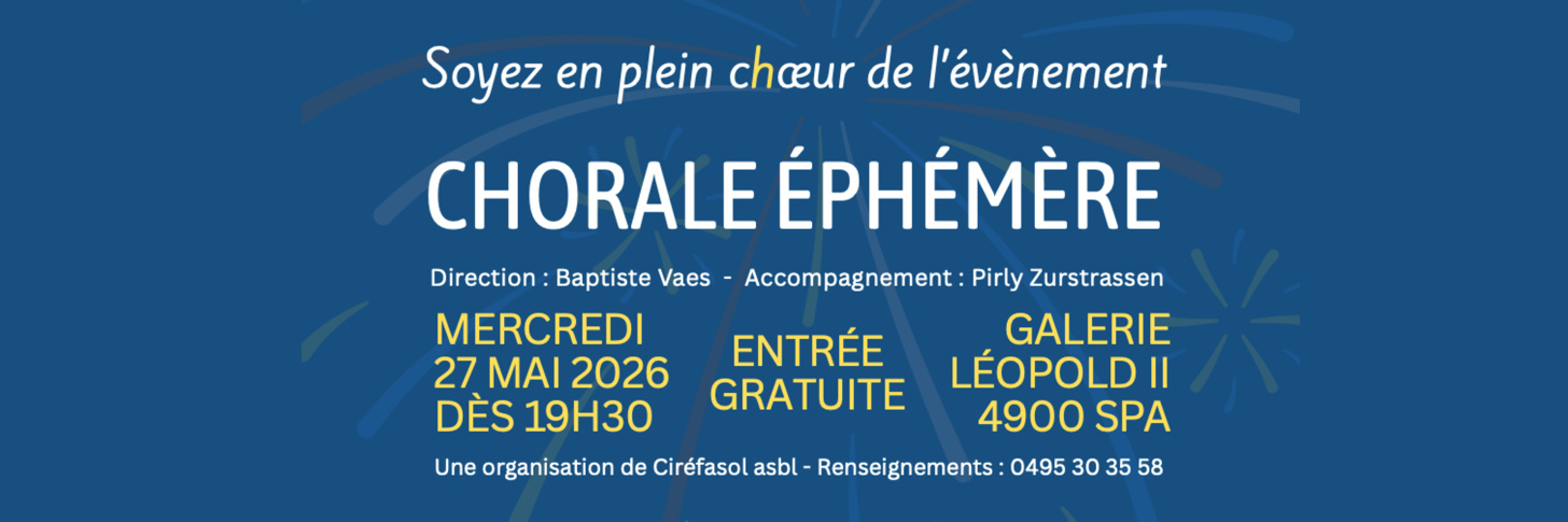 Chorale &eacute;ph&eacute;m&egrave;re 27 mai 2026