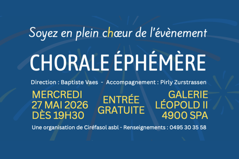 Chorale &eacute;ph&eacute;m&egrave;re 27 mai 2026